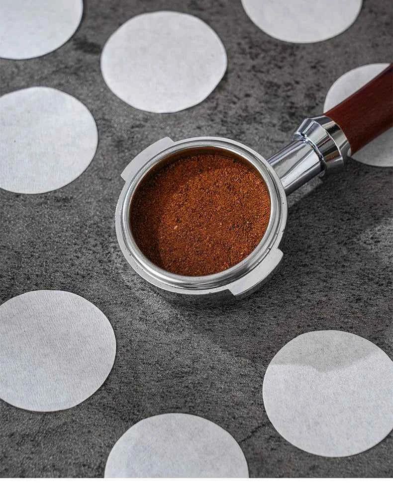 100 Pcs Coffee Paper Filter for Espresso Coffee Maker, 51/53/58mm Unbleached Espresso Filter Puck Screen Portafilter Paper