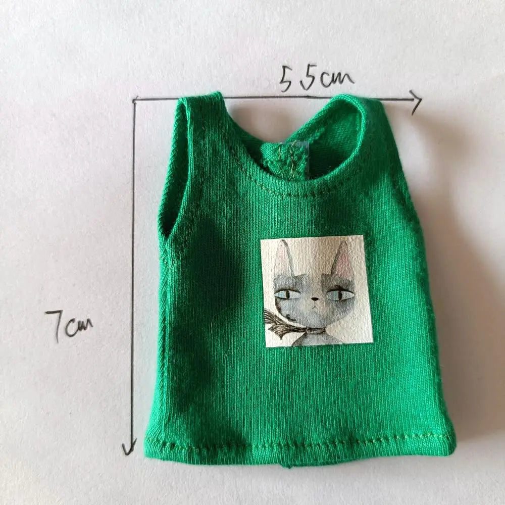 NEW Blyth Clothes T-Shirt Vest   Cute Cat print Vest clothes for Blyth, Momoko, Obistu, Licca , FR 1/6 Dolls Accessories