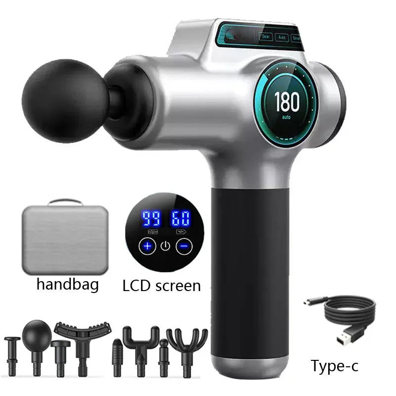 Professional Massage Gun High Frequency Vibration 99 Files Adjustment Electric Deep Tissue Muscle Body  Back Neck Massager
