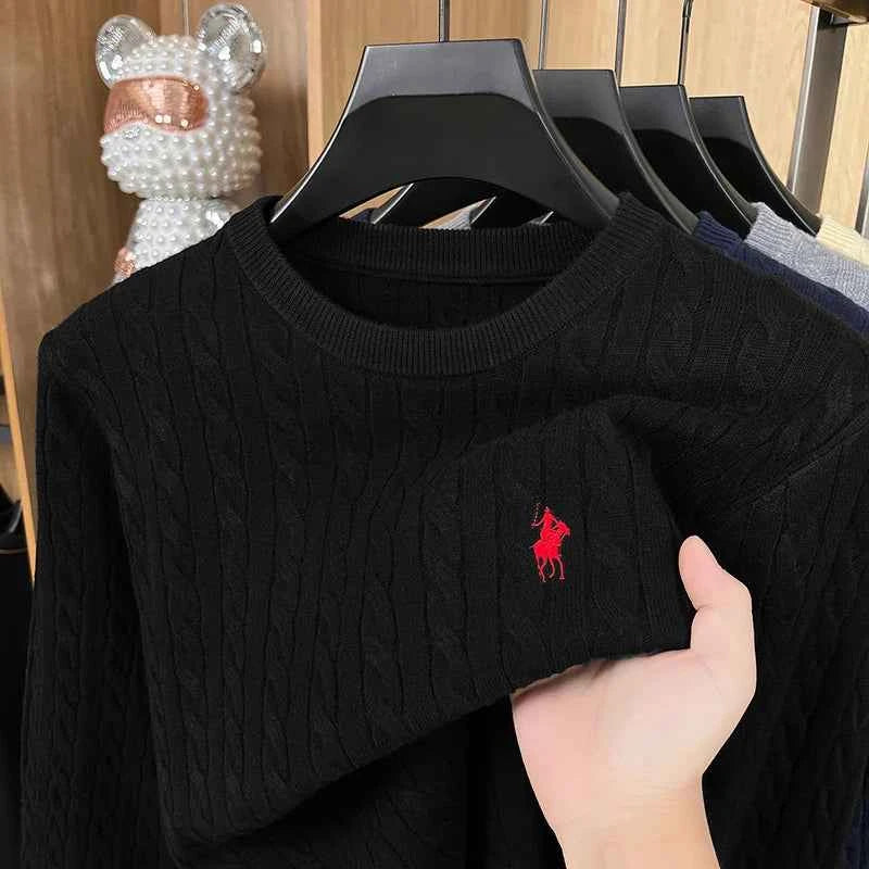 Hot High-End Luxury Man Long-Sleeved Knitwear Round Neck No Pilling No Fading Embroidery Spring New Sweater Leisure MensClothing