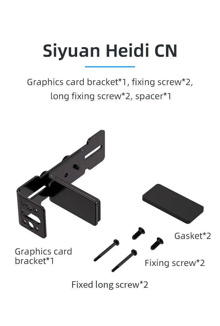 TEUCER  GPU Fan Metal Fixed Support Frame Adjustable Height 6-96mm For RTX Graphics Card Bracket