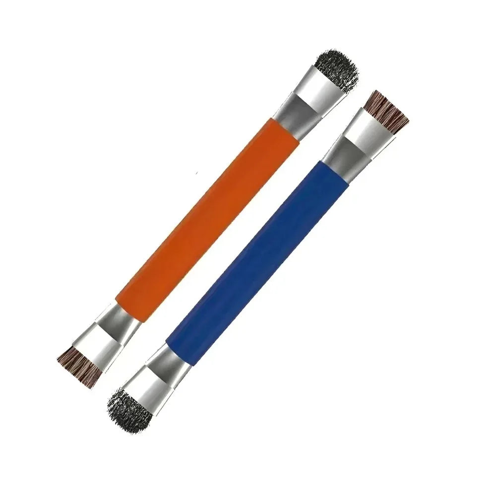 Safe double-ended brush circuit board repair for integrated circuit chips, cleaning of mobile phone/computer motherboards