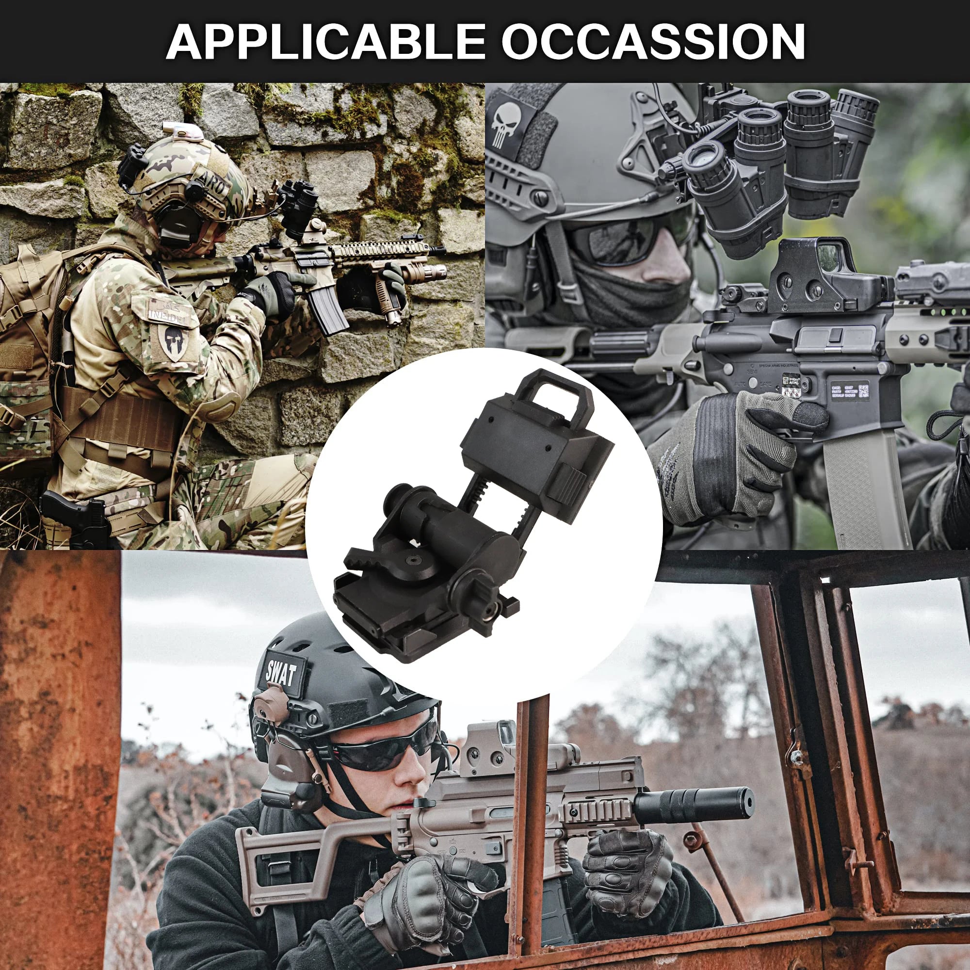 BOOIU New L4G24 NVG Tactical Helmet Mount Metal/Nylon Holder Bracket For PVS15/18  Goggles Night Vision Stent Helmet Accessories