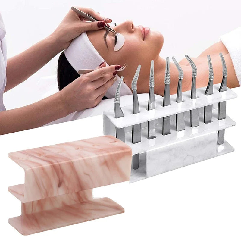 1PC Eyelash Tweezers Storage Rack Tweezer Organizer  Stand Eyelash Extension Holder Tools Makeup Beauty Shelf 6/8 Holes