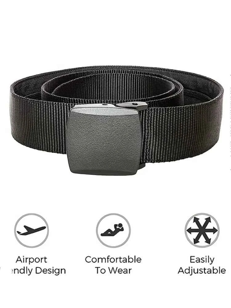 Nylon Belt Automatic Buckle Outdoor Multifunctional Tactical Canvas Belts Light Comfortable Non-metal Belt