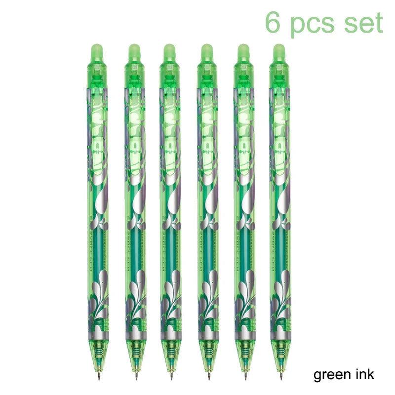 6pcs New 0.5mm Erasable Gel Pens Set 6colors Refill Rod Magic Ink Erasable Pen Washable Handle Office Writing School Stationery
