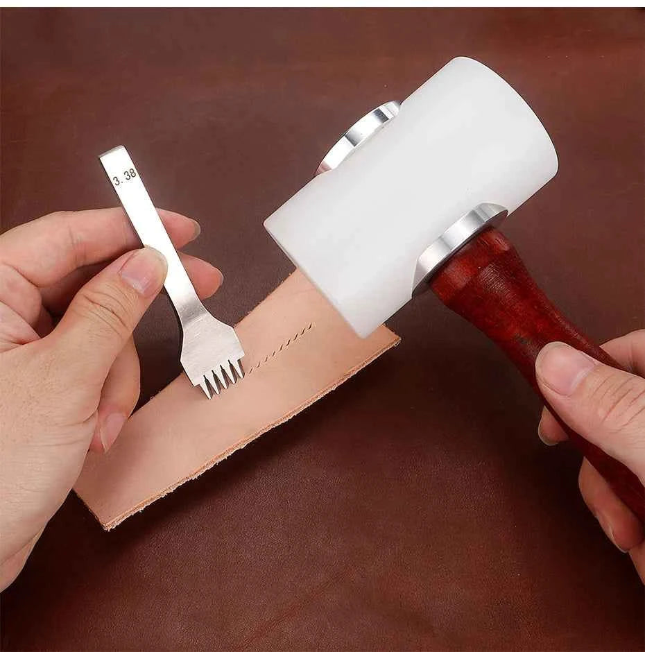 Leather DIY Carving Hammer Leathercraft Mallet Leather Work Sew Cowhide Rawhide Mallet Rubber Mallet for Flooring, Woodworking