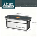 Stainless Steel Camping Lunch Box Sealed Leak-proof Bento Box Microwave Suitable Large Capacity Refrigerator Freezer Storage Box