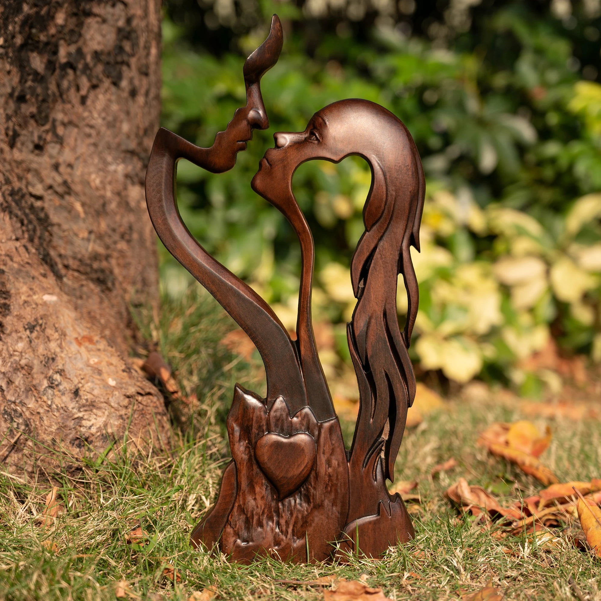 Eternal Love Home Decor Wooden Decor, Tabletop Sculpture, Couple Kissing Love Art, Statue, Couple Gift