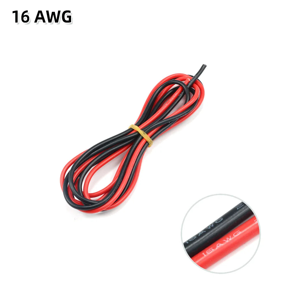 10m/lot Silicon Wire 8 10 12 14 16 18 20 22AWG Heatproof Soft Silicone Silica Gel Wire Cable (5m Red+5m Black) DIY Part