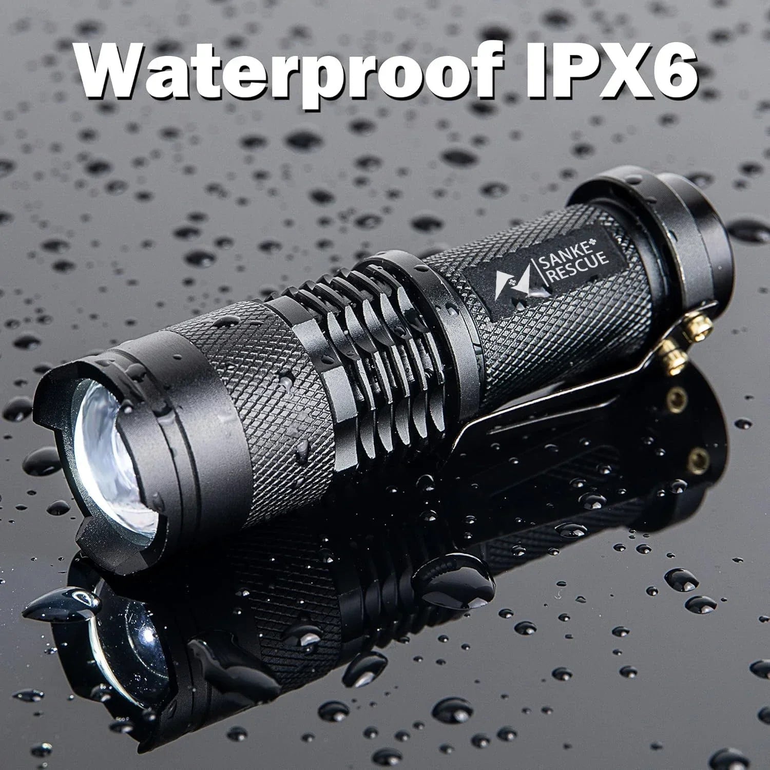 Waterproof Tactical Flashlights Portable LED Camping Lamps Handheld Powerful LED Torch Light Lanterns Self Defense