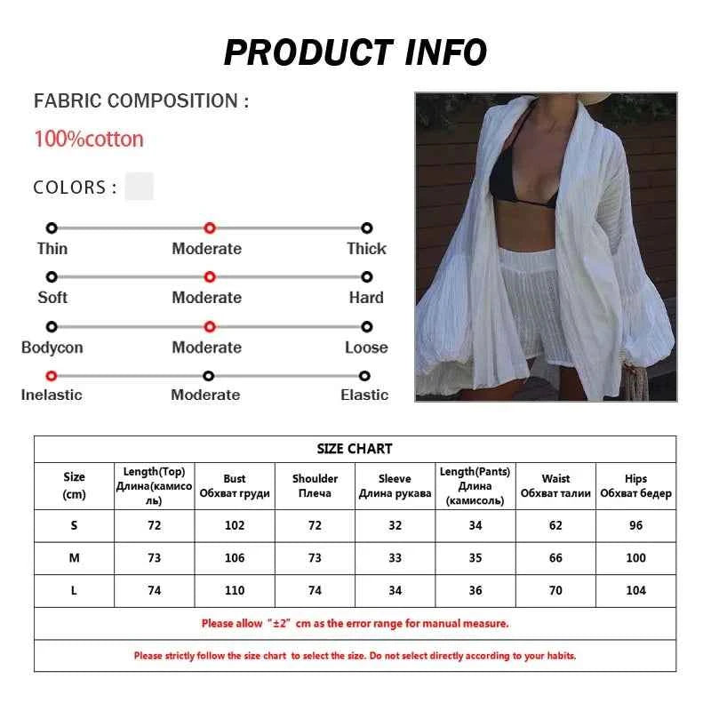 Oymimi Fashion White Cotton Women's Two Pieces Set Elegant Puff Sleeve Loose Lace-Up Shirts And High Waisted Shorts Female Sets