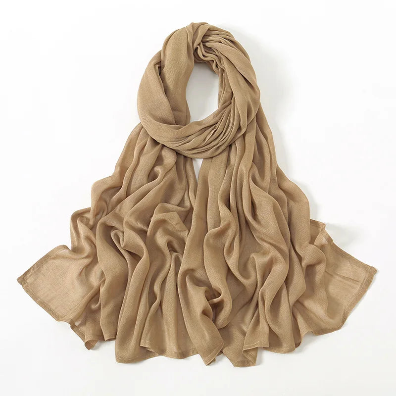 New Muslim Hijabs for Women Scarf Thin Plain Shawls Femme Musulman Soft Viscose Rayon Headscarf Islamic Turban Headband 190x85cm