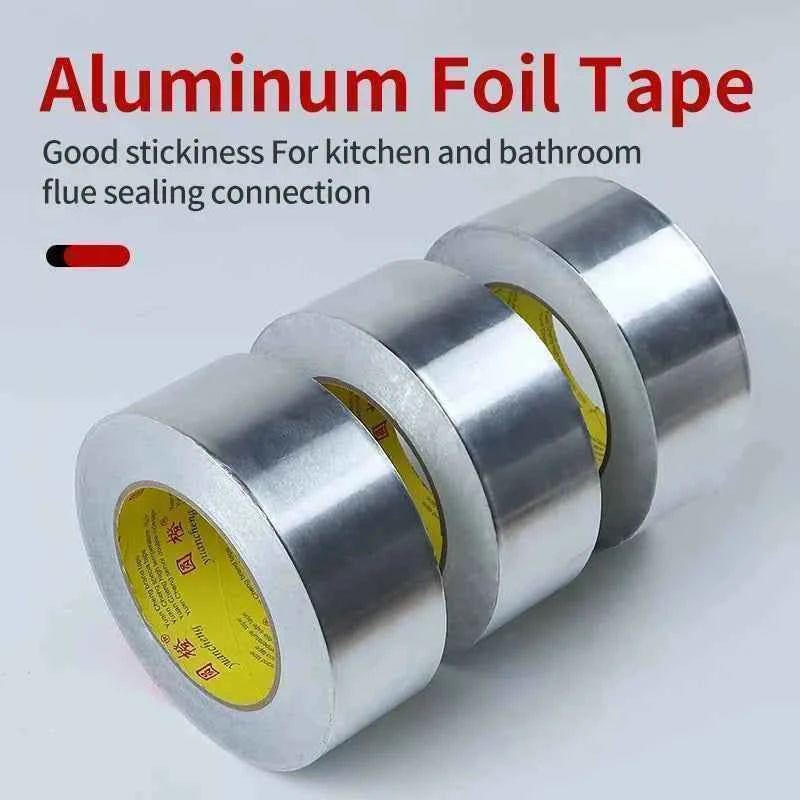 High Temperature Resistance Aluminum Foil Tape Kitchen Pipe Repair Tape Adhesive Sealing Foil Heat Insulation Leak Proof  2030