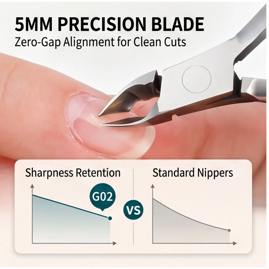 Professional Pedicure Nail Tools: Double Springs Cuticle Trimmer, Sharp Blade Clippers for Nail Art & Care
