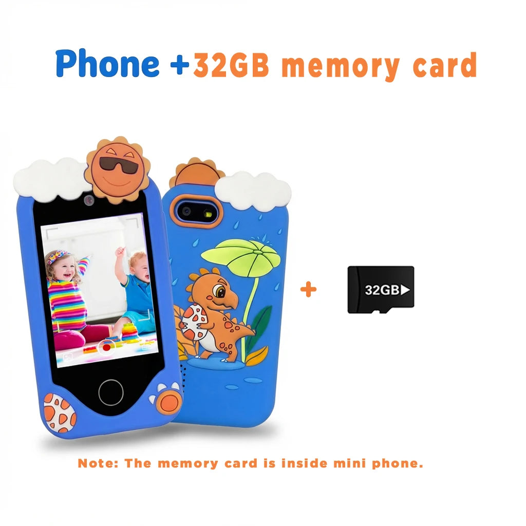 Kids Learning Phone for Girls & Boys 2.8" Touchscreen Dual Camera, Games, Video Player with 32GB SD Card Christmas Birthday Gift