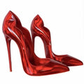 Pink sexy shallow mouth12cm super high heels for women with slim heels,high-end and versatile professional red sole single shoes