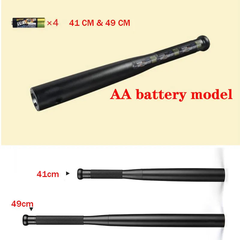 Security Outdoor Emergency Personal Defense Supplies Self Defense Baseball Bat Led Flashlight Stick Equipments Self Defense