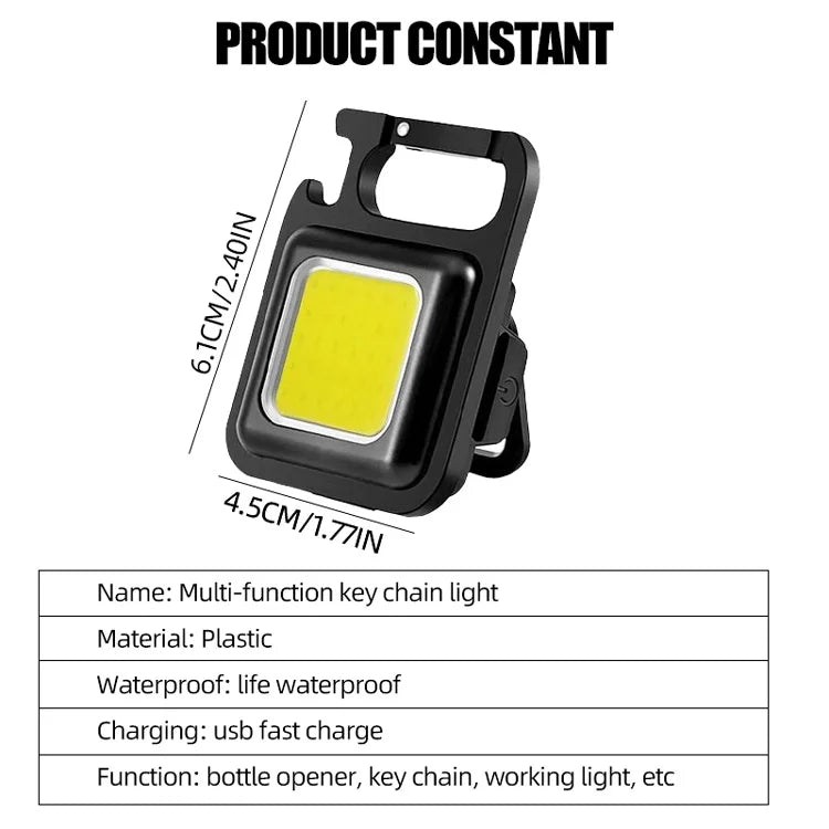 LED Mini Multifunctional Flashlight Super Bright EDC Key Chain Light Outdoor Keychain Emergency Camping Flashlight Accessories
