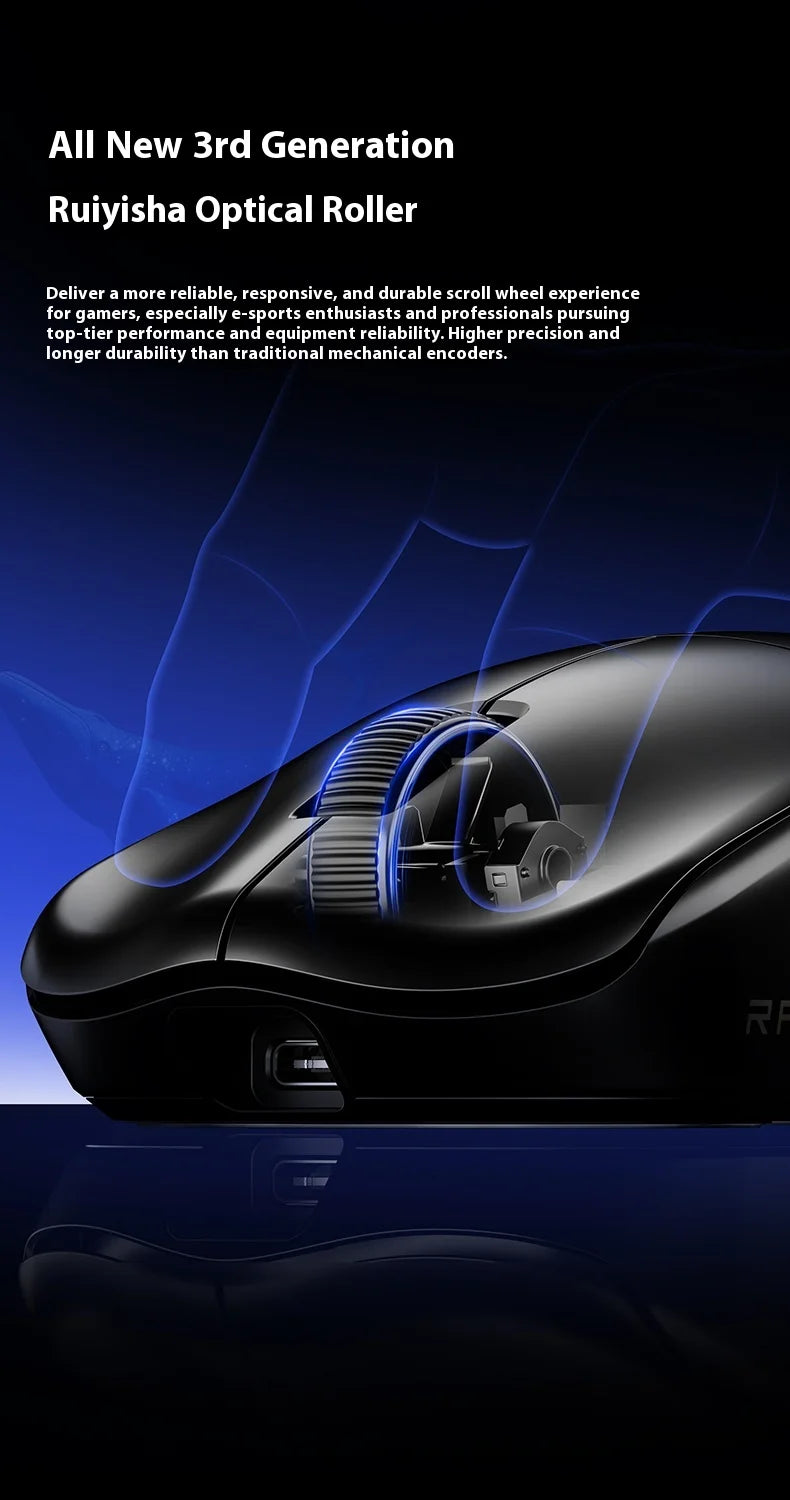 Rawm Leviathan V4 Gaming Mouse Native Dual 8k Lightweight Mouse Laptop Desktop Computer Esports Ergonomic Mice For Fps Pc Gamer