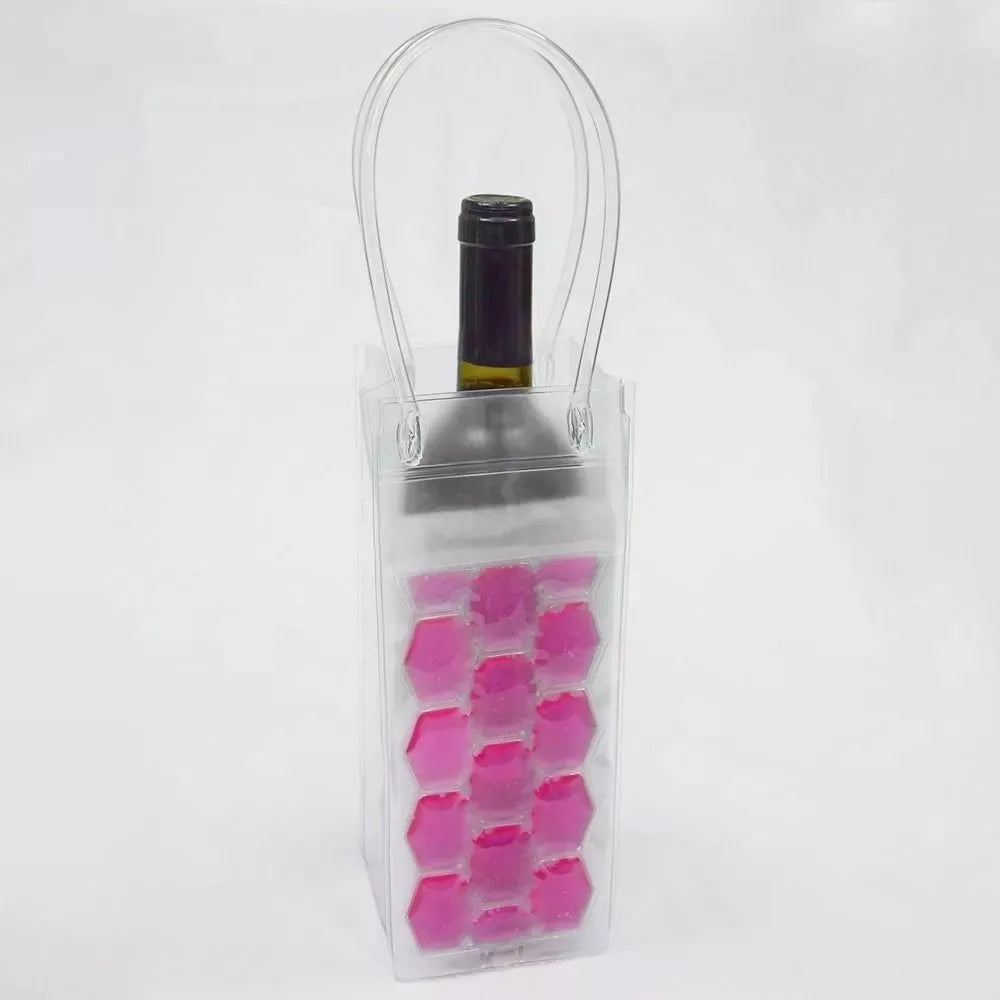 Portable Beer Iced Tote Bag Insulated Red Wine Handbag Outdoor Practical Portable PVC Gift Bag Wine Bottle Freezer Bag