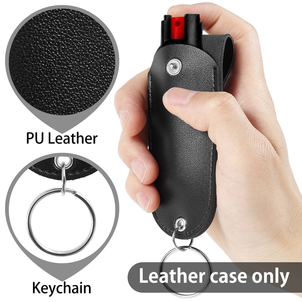 Pepper Spray Holster Mini Portable Pepper Spray Holder Self Defense Spray Leather Holder Keychain Journey Climbing Accessories