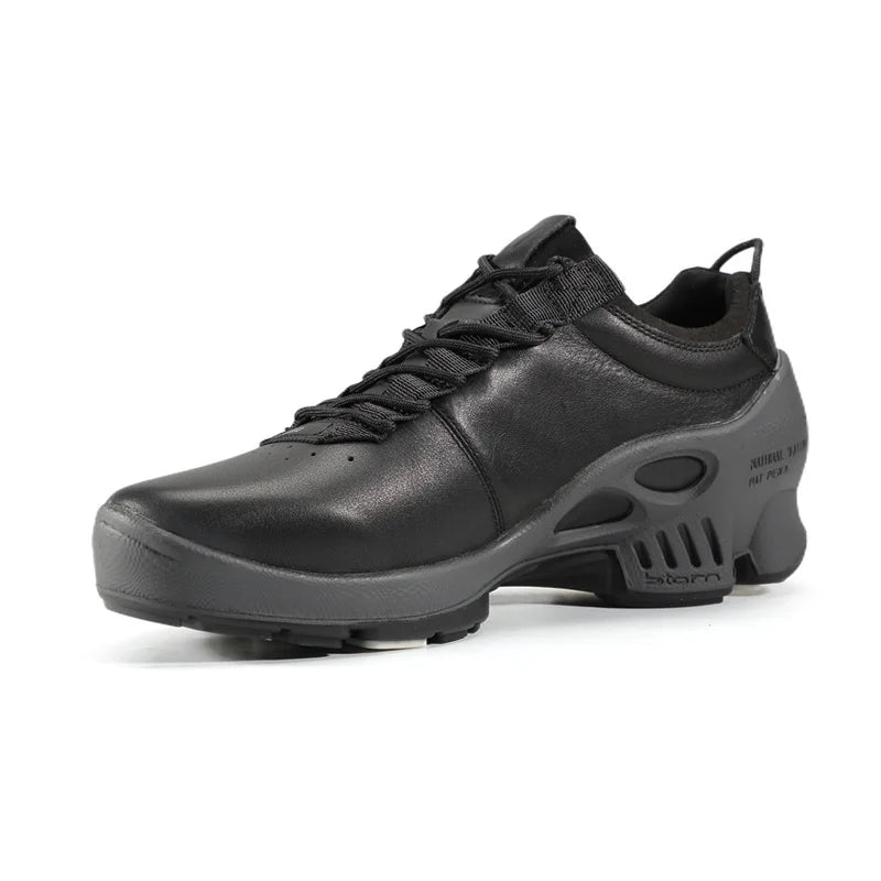 Natural Genuine Leather Shoes Men Athletic City Walk Casual Luxury Brand Cowhide Sneaker Stylish Business Office Training White