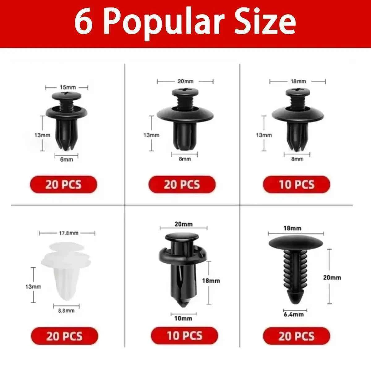 100PCS Automotive Fastener Clip Car Plastic Rivets Fasteners Push Retainer Kit Bumper Door Decorative Panel Retainer Clips