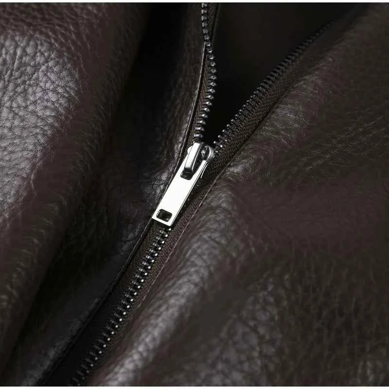 Vintage PU Leather Women's Jacket Stand Collar Zipper Button Coats Female Long Sleeve Outerwear Spring Lady Street Jackets