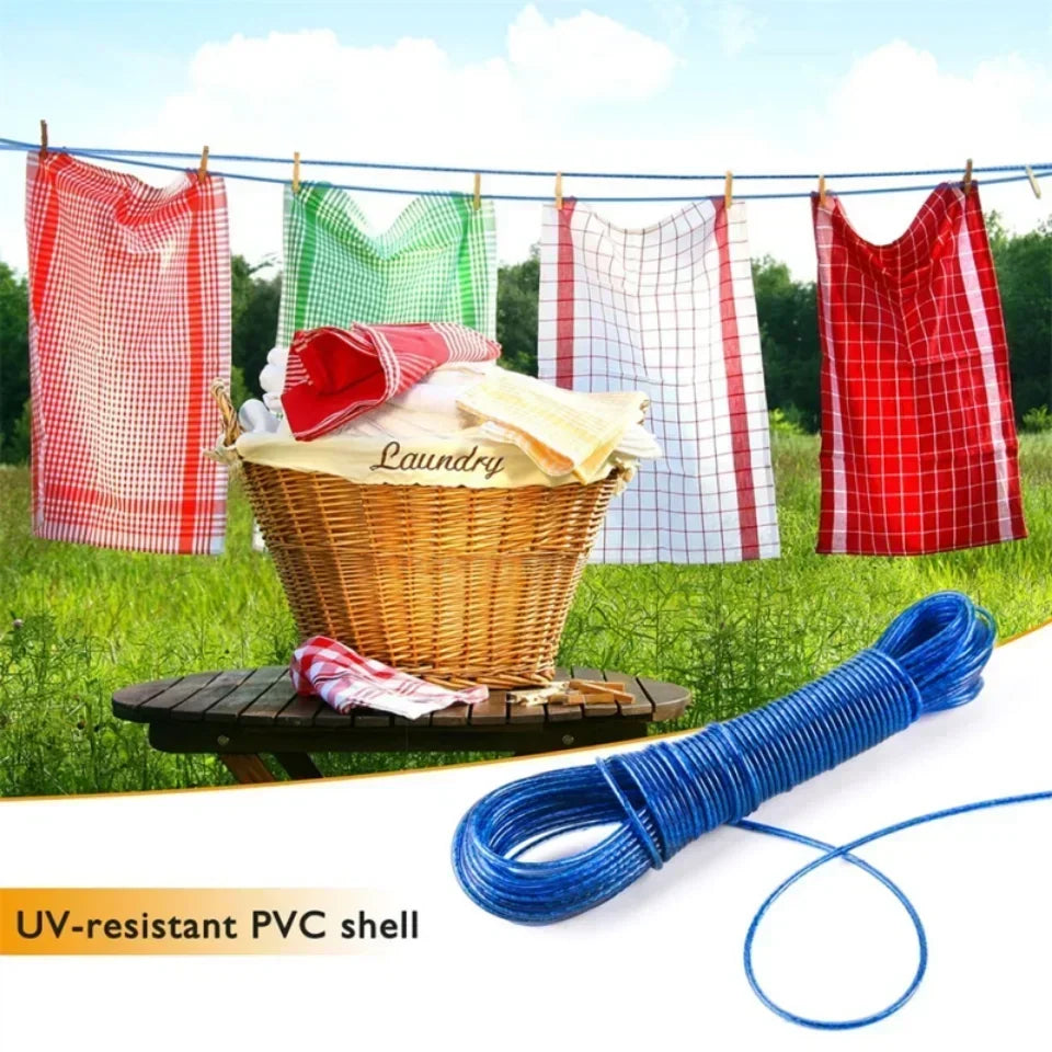 Clothing drying rope, 3mm rope,  garden washing line, steel wire PVC cloth rope, outdoor travel camping accessories