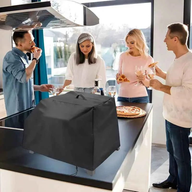 Waterproof Pizza Oven Cover Dustproof Outdoor Protective Pizza Oven Cover Black Windproof Camping Accessories For BBQ Camping RV
