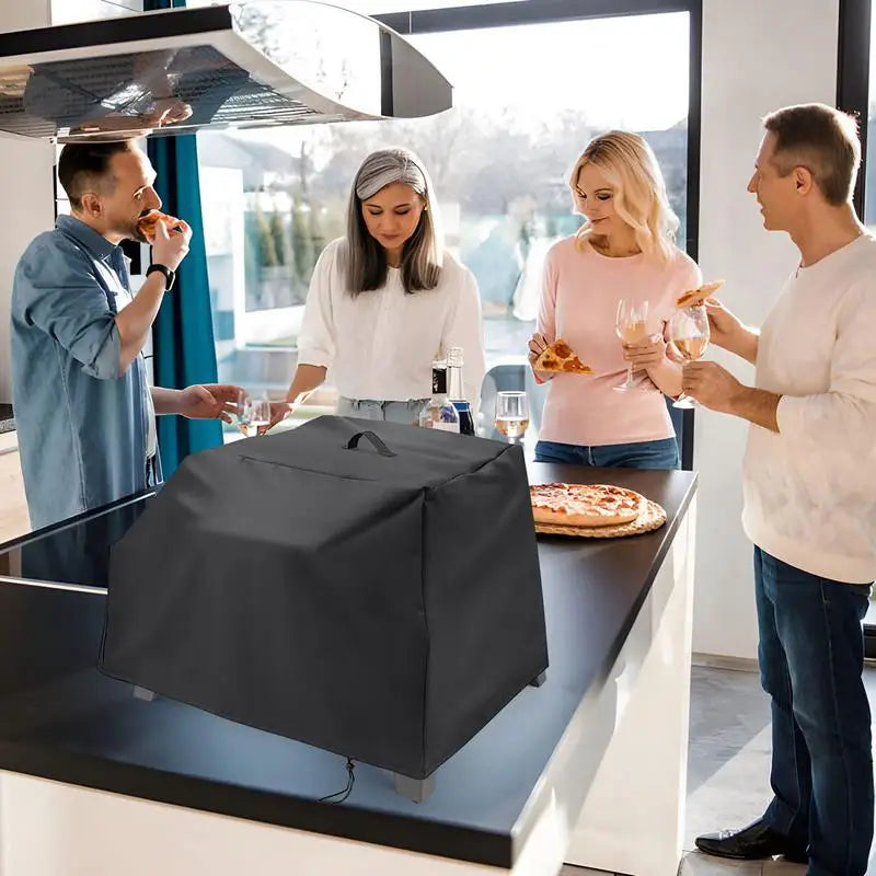 Waterproof Pizza Oven Cover Dustproof Outdoor Protective Pizza Oven Cover Black Windproof Camping Accessories For BBQ Camping RV
