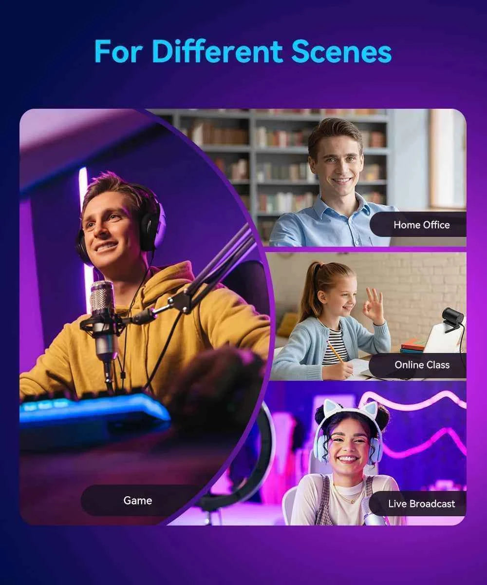 Webcam 4K Streaming Web Camera 1080P 60FPS USB Camera EMEET S600 Autofocus Living Stream Camera With Mics for Tiktok/YouTube