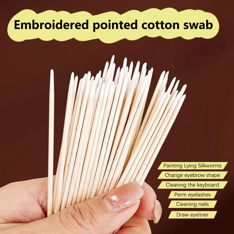 1pcs/3pcs/5pcs Pointed Cotton Swab Tattoo Eyebrow and Eyeliner Correction Cotton Swab for Makeup