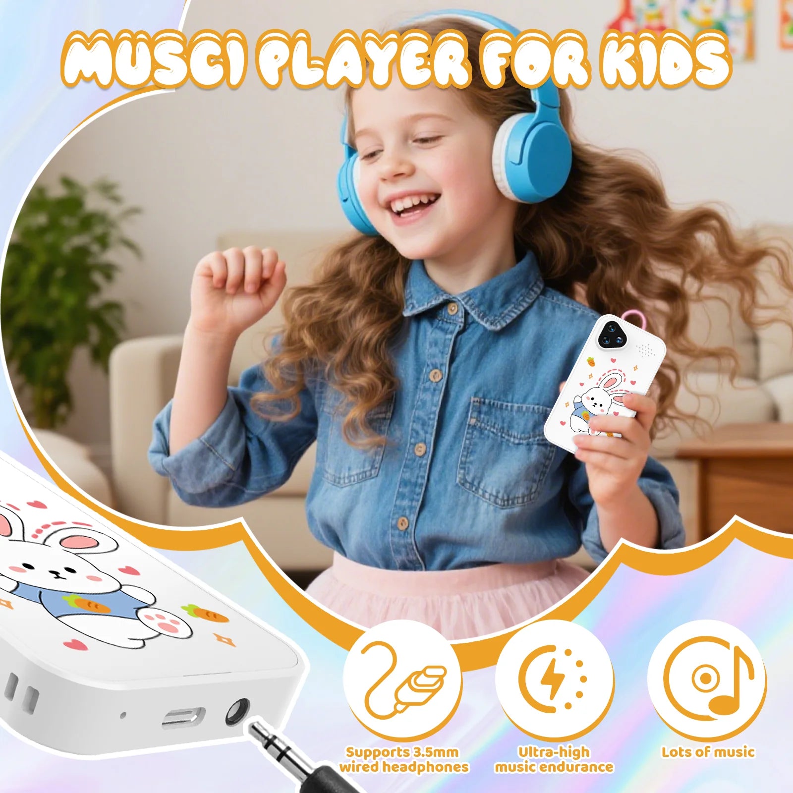 Kids Smart Phone With Dual Camera, 2.8" Touchscreen, 720P IPS Display, Battery, USB-C Charging, 4+ Years Old, Prefer Gift