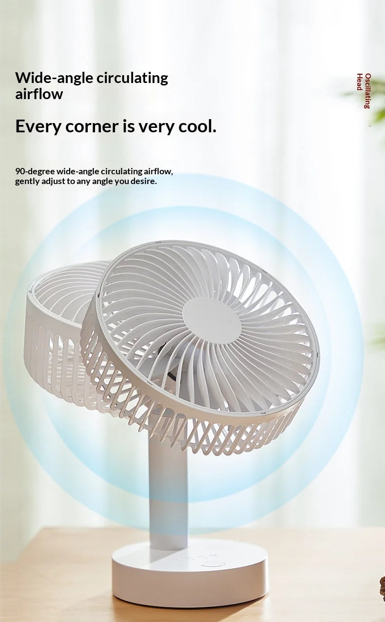 USB PLUG-IN Small Fan Office Desk Electric Fan USB 6-Inch  Desktop Bedside Fan with Long Battery Life