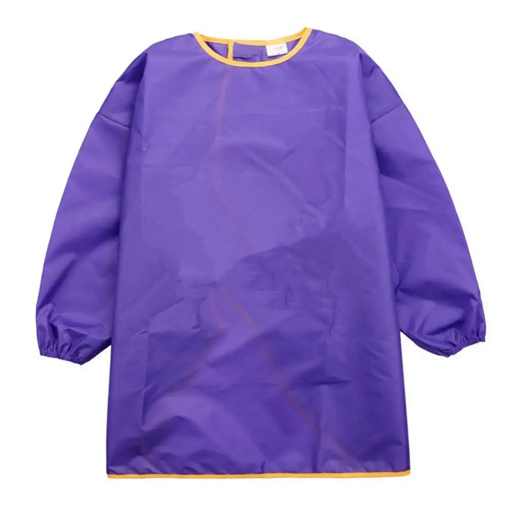 Solid Color Baby Bibs Waterproof Long Sleeve Apron Feeding Smock Bib Kids Apron Painting Drawing Coat for Children Birthday Gift