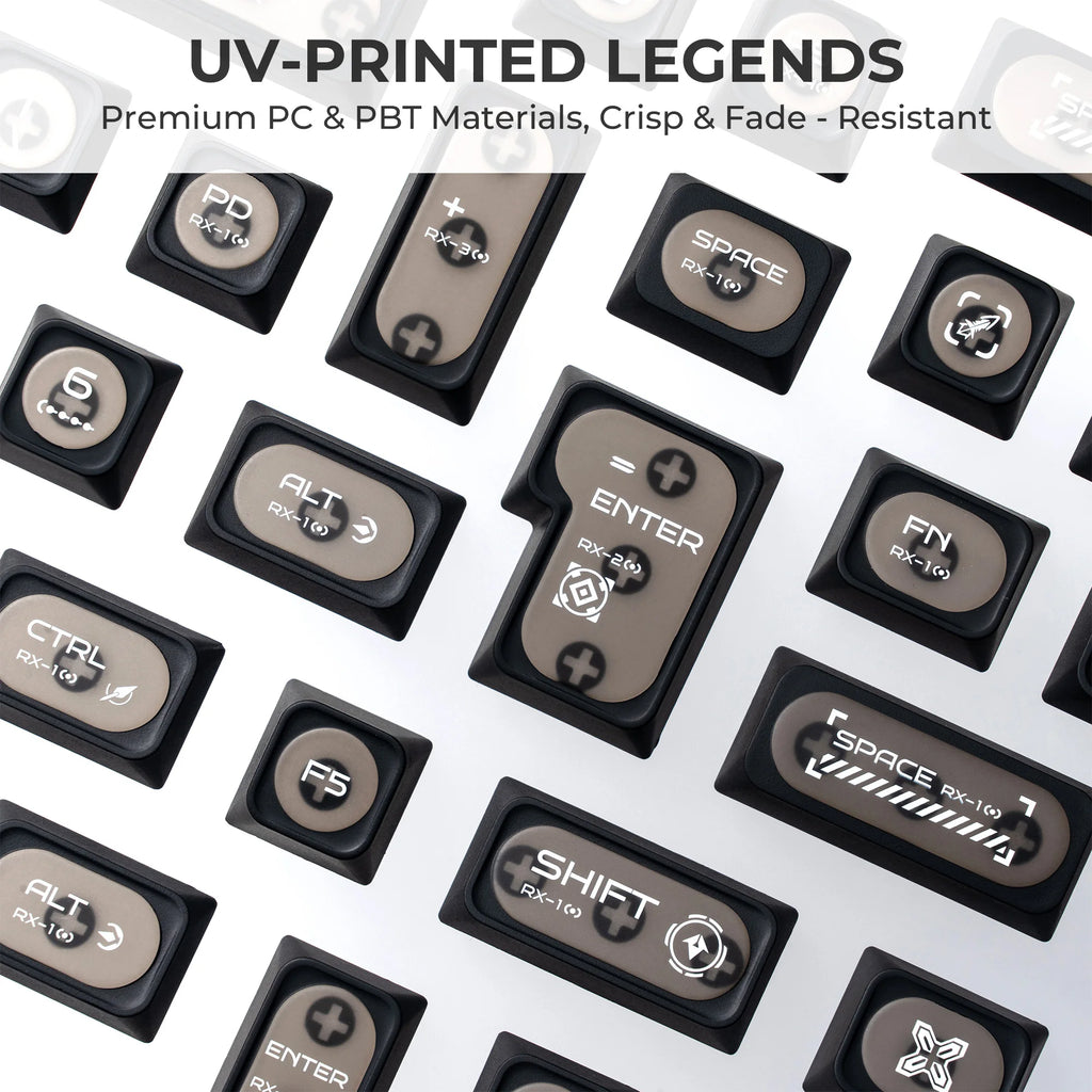 XVX White Shine Through Cats eye MAX Profile Dye-Sub PBT Keycap Set 136-Key