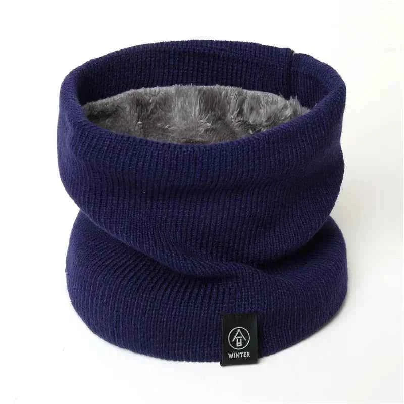 Warm Winter Ring Scarf Women Men Unisex Solid Plus Velvet Knitted Full Face Mask Snood Neck Scarves Bufanda Thick Muffler 2030