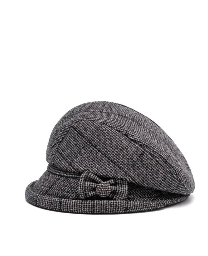 Elegant Women's Beret Hat With Bow - Autumn Winter Short Brim Beanie, Stylish & Warm Casual Headwear For Women Mother'gift New