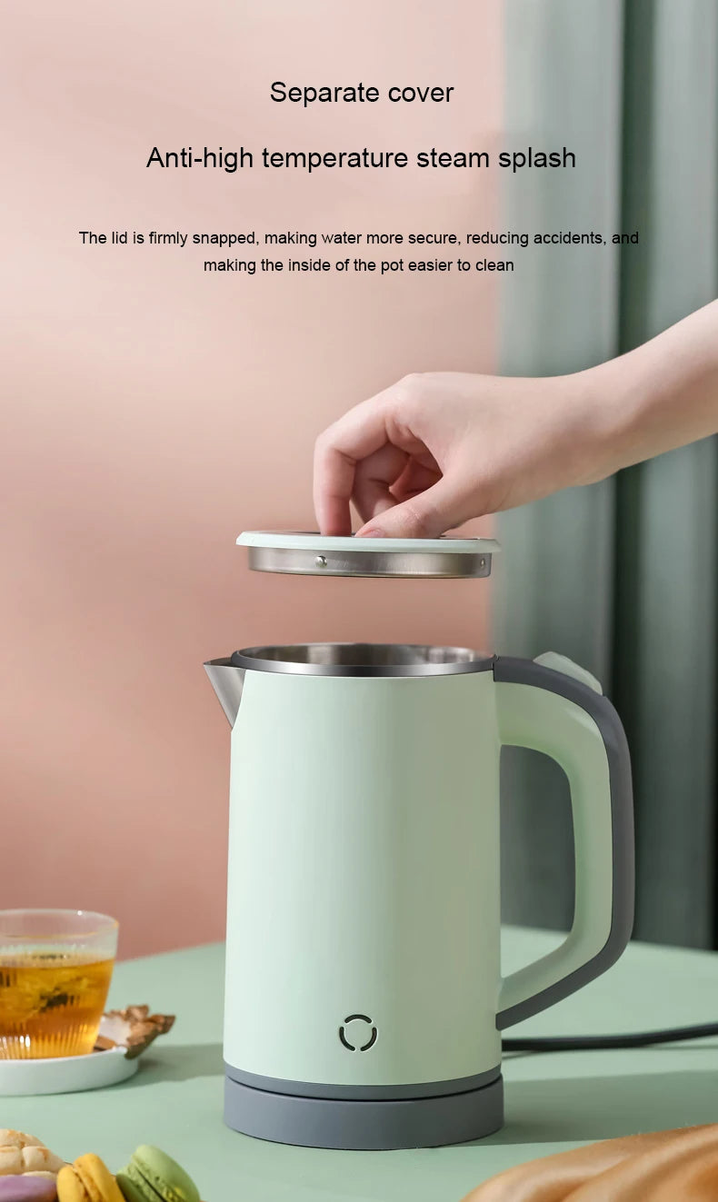 110V/220V Travel Electric Kettle MINI Boiling Teapot Cup Heater Portable Stainless Steel 0.8L Hot Water Quick Heating Pot Boiler