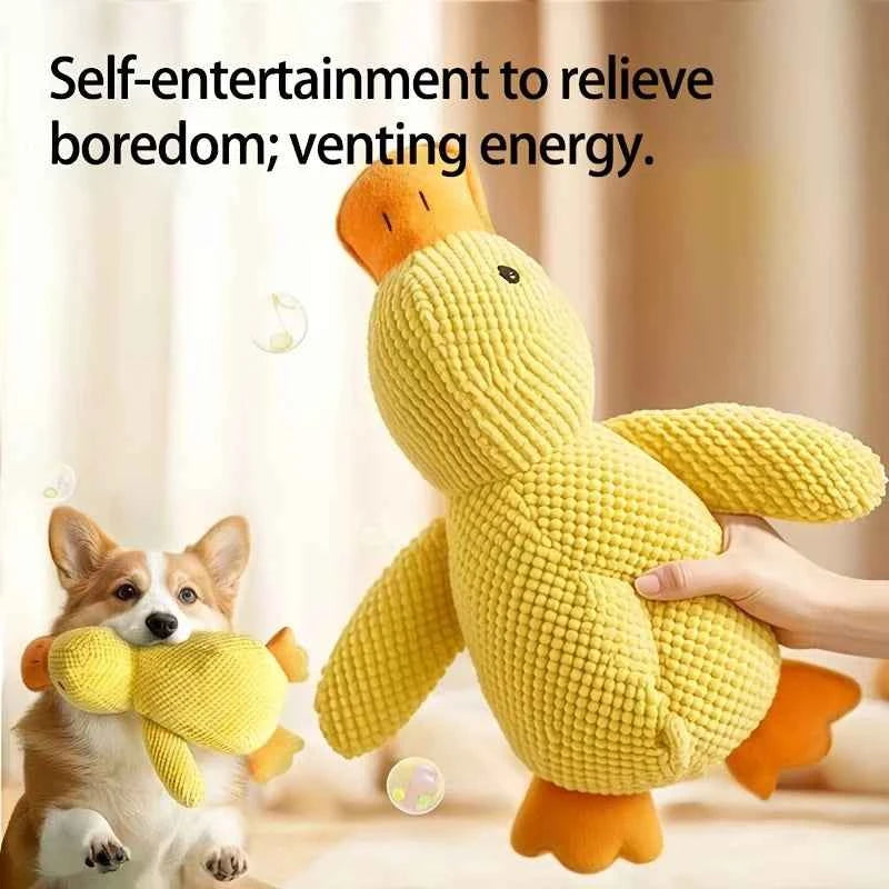 Plush Duck Dog Toy – Squeaky, Bite-Resistant Chew Play