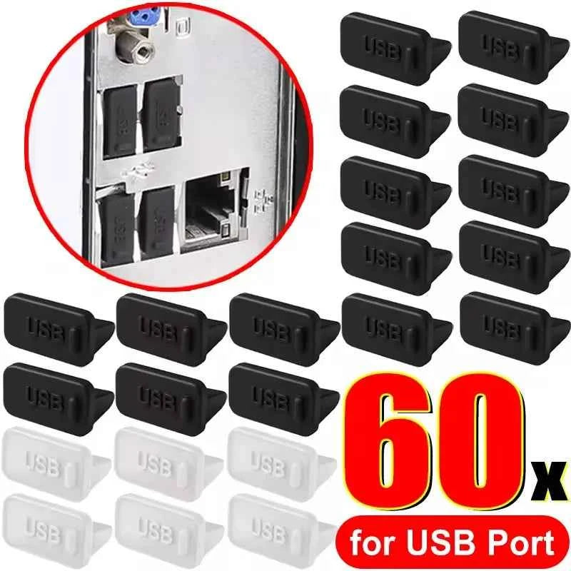 Dust Plug for USB -A Charger Port Cover Cap Female Jack Universal Silicone Dustproof USB-A Ports Protector PC Notebook Laptop