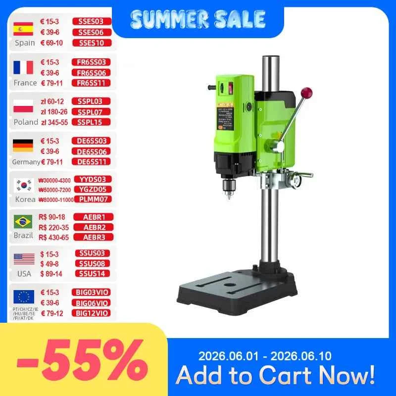 ALLSOME Mini Bench Drill Bench Drilling Machine Variable Speed Drilling Chuck 1-16mm For DIY Wood Metal Electric Tools
