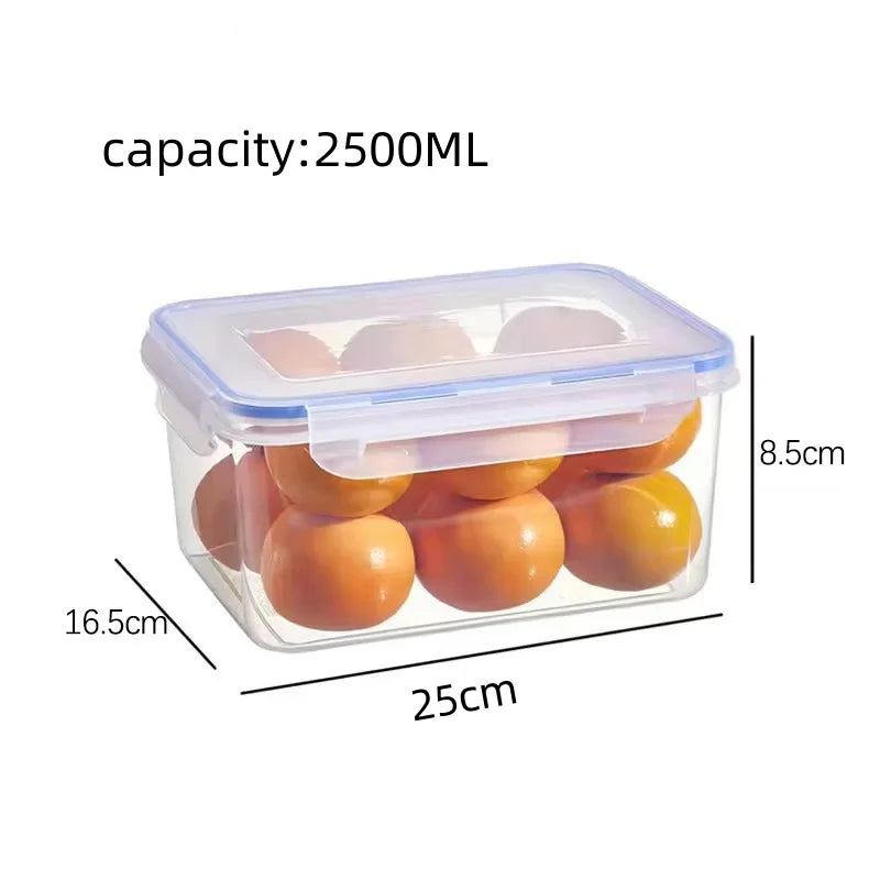 Sealed rectangular refrigerator storage box with lid Plastic crisper microwave-heated lunch box with lid