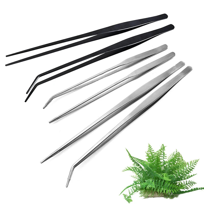 Stainless Steel Aquatic Plants Tools Tweezers for Aquarium Fish Tank Aquascaping Tools Aquarium Tools Scissors Cleaning Tools