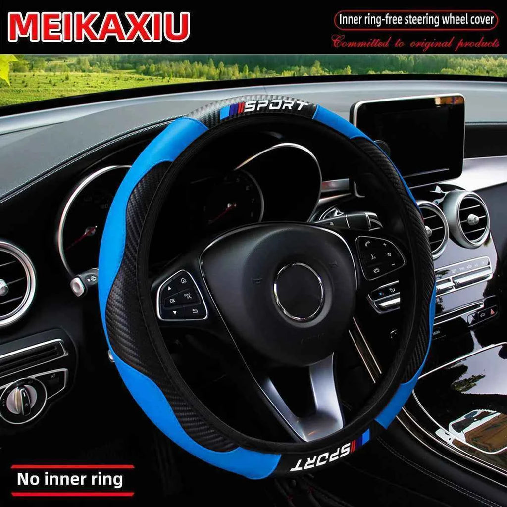 All-Season SPORT Carbon Fiber Steering Wheel Cover (without inner ring) is suitable for 37-38cm automotive interior accessories.