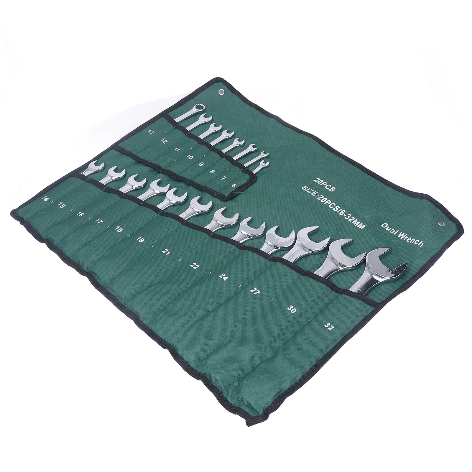 20Pcs Dual-head Combination Wrench Set Metric CRV Steel Spanner Chrome Plated Dual Wrenches Hand Tool 6-32mm