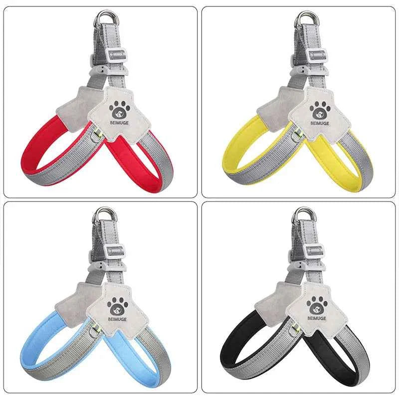 No-Pull Y-Shaped Dog Harness With Reflective Straps