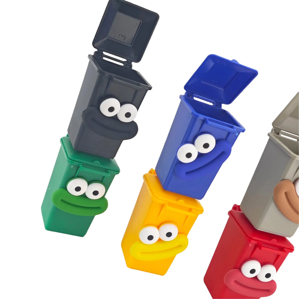 Kids Trash Can Children's Waste Disposal Bin Easy-Lift Lid Small Trash Can Toys - Fun Cartoon Design